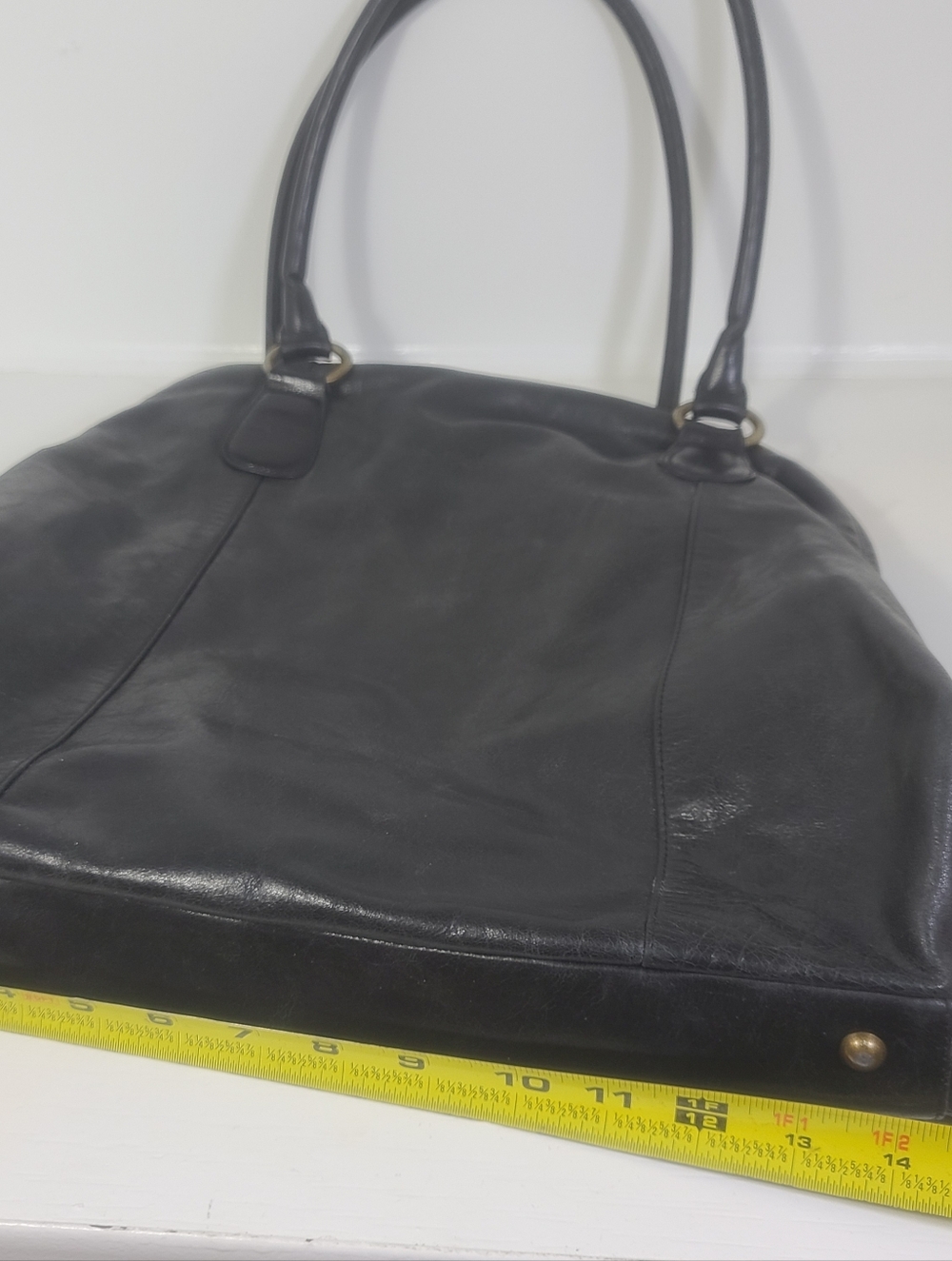 Vintage HOBO Int'l Extra Large Slouchy Leather Tote Bag In Black - Picture 15 of 16